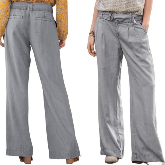 Sundance Everyday Elegance Wide Leg Grey Tencel Trouser Pants Size P4 Corpcore - Picture 1 of 7